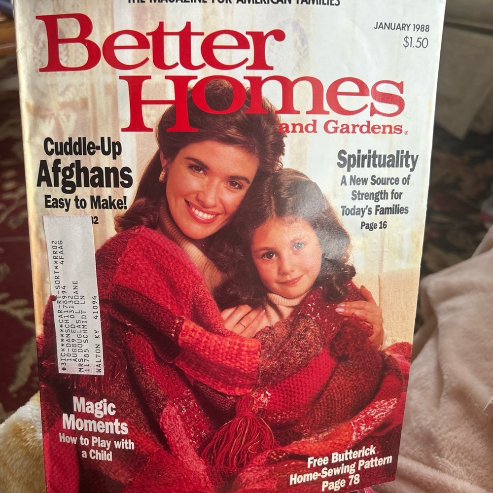Better Homes And Gardens Red Afghan Cover Vintage